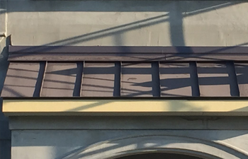 Burnished Slate Metal Roof Over Entry